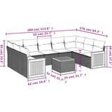 vidaXL 10-dijelni set vrtnih sofa od poliratana s jastucima sivi | shoptok.hr