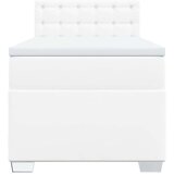 vidaXL Box spring postelja z vzmetnico bela 90x200 cm umetno usnje | Shoptok.si