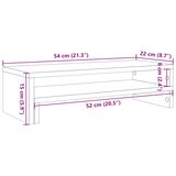  Stalak za monitor bijeli 54 x 22 x 15 cm od konstruiranog drva | shoptok.hr