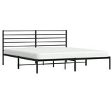  Metalni okvir za krevet s uzglavljem crni 200x200 cm | shoptok.hr