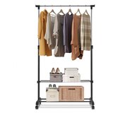  Podesivo stalak za odjeću s kotačićima - crno | shoptok.hr