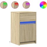  Noćni ormarići s LED svjetlima 2 kom boja hrasta sonome | shoptok.hr