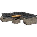  11-dijelni set vrtnih sofa od poliratana s jastucima sivi | shoptok.hr