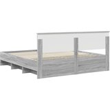  Okvir za krevet s uzglavljem Siva Sonoma 200 x 200 cm - Sivi hrast sonoma 200 x 200 cm | shoptok.hr