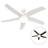 QAZQA Pametni stropni ventilator bel s LED in daljinskim upravljalnikom - Cool cene