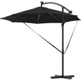 vidaXL Kantaliv dežnik z bananom s ključavnico Črna 294 x 294 x 248 cm | Shoptok.si