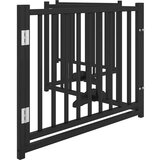 vidaXL Ograda za pse z vrati zložljiva 4 paneli črna 320 cm topolovina | Shoptok.si