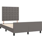 vidaXL Posteljni okvir z vzglavjem siv 120x190 cm umetno usnje | Shoptok.si