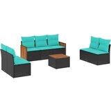  Vrtni set od 8 dijelova s jastucima, crni poliratan | shoptok.hr