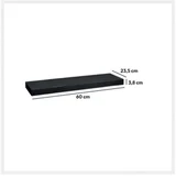 Polica Zidna 60X23.5X3.8Cm Mdf Crna