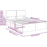  Konstrukcija postelje Bela 140 x 200 cm Masivno borovo les, (5000102779) | Shoptok.si