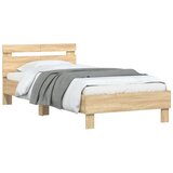  Okvir kreveta s uzglavljem LED boja hrasta sonome 100 x 200 cm | shoptok.hr