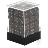 kockice - opaque - black & gold - dice block (36) 12mm