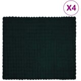 vidaXL Dežnik iz umetnega zajčjega krzna 4 pcs Temno zelena | Shoptok.si