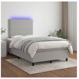  Box spring s madracem LED svjetlosivi 120x200 cm tkanina | shoptok.hr