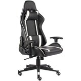 vidaXL Vrtljiv gaming stol bel PVC | Shoptok.si