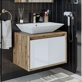 Hanah home kupatilski ormarić sa lavaboom 1750, 65 cm, atlantski bor / mat beli | Eponuda.com