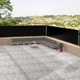 vidaXL Zložljiva stranska tenda črna 117x1200 cm Cene