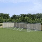vidaXL Zunanja pasja ograda srebrna 4x16x2 m pocinkano jeklo Cene