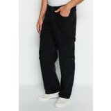 Trendyol Men's Black Wide fit jeans with cargo pockets. Cene