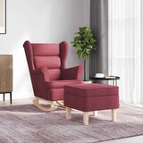  Gugalni stols stolčkom za noge vinsko rdeče blago, (21749748) | Shoptok.si