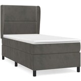 Box spring krevet s madracem tamnosivi 90x200 cm baršunasti | shoptok.hr