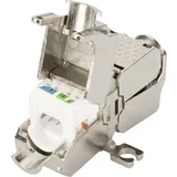 RJ45/spojnik omrežni adapter CAT6a, neopremljeno [1x LSA, rezalna sponka, hitri priključek - 1x LSA, rezalna sponka, hitri priključek] srebrna, (20430199)