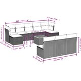  11-dijelni set vrtnih sofa od poliratana s jastucima crni | shoptok.hr