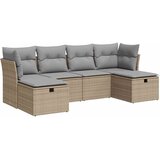  6-dijelni set vrtnih sofa s jastucima bež od poliratana | shoptok.hr