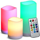  Set 3 velikih led sveč rgb + daljinski upravljalnik Cene