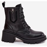 VINCEZA Leather Women's Block Heel Boots Insulated | shoptok.hr