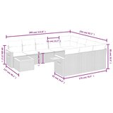  11-dijelni set vrtnih sofa od poliratana s jastucima crni | shoptok.hr