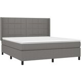  Box spring postelja z vzmetnico LED temno siva 180x200 cm blago, (20788991) | Shoptok.si