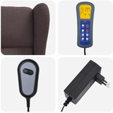  Masažni električni naslonjač s krilima Tamno smeđa Tkanina | shoptok.hr
