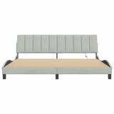  Okvir kreveta s LED-om bez madraca Hanko svijetlosivi 200x200cm baršunasti | shoptok.hr