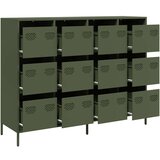 vidaXL Komoda olivno zelena 135x39x103,5 cm hladno valjano jeklo | Shoptok.si