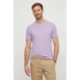 Polo Ralph Lauren Bombažna kratka majica moški, vijolična barva