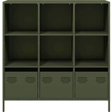 vidaXL Visoka omara olivno zelena 101,5x39x103,5 cm jeklo | Shoptok.si