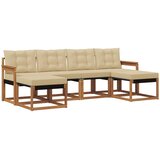  Set vanjskih sofa 6 kom. Prirodna i bež Smeđa 249 x 122,5 x 73 cm | shoptok.hr