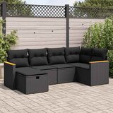  6-dijelni set vrtnih sofa s jastucima crni od poliratana Cijene