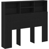  Glava kreveta s ormarićem Crni hrast 120x19x103.5 cm Konstruirano drvo | shoptok.hr