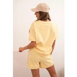 Kesi Włoski Women's punto set with short sleeves and loose shorts yellow | shoptok.hr