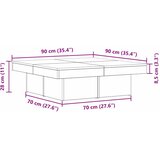  Kava Stol Crni hrast 90 x 90 x 28 cm Konstruirano drvo | shoptok.hr