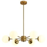 Viseći luster ORBA 6xE27, 720 mm, belo-bakarni Cene