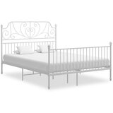 Maison Chic Posteljni okvir - Dvoposteljna postelja - Zakonska postelja bel kovinski 160x200 cm, (21692495) | Shoptok.si
