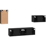 vidaXL Set TV komoda s policom Ostalo s pohranom s vratima 4 pcs Crni hrast 30.5 x 30 x 60 cm | shoptok.hr