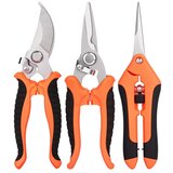 INF Garden Pruning Shears 3-Piece Set - Orange 3CR13 Stainless Steel Trimming Scissors, (5000158447) Cene