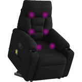  Masažni naslanjač s funkcijo vstajanja črno blago mikrovlakna | Shoptok.si