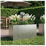 vidaXL Vrtna saksija Srebrna 100 x 20 x 49 cm Nehrđajući čelik - Nehrđajući čelik 100 x 20 x 49 cm 1 | shoptok.hr