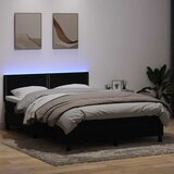 vidaXL Box spring postelja z vzmetnico črna 160x210 cm žamet | Shoptok.si